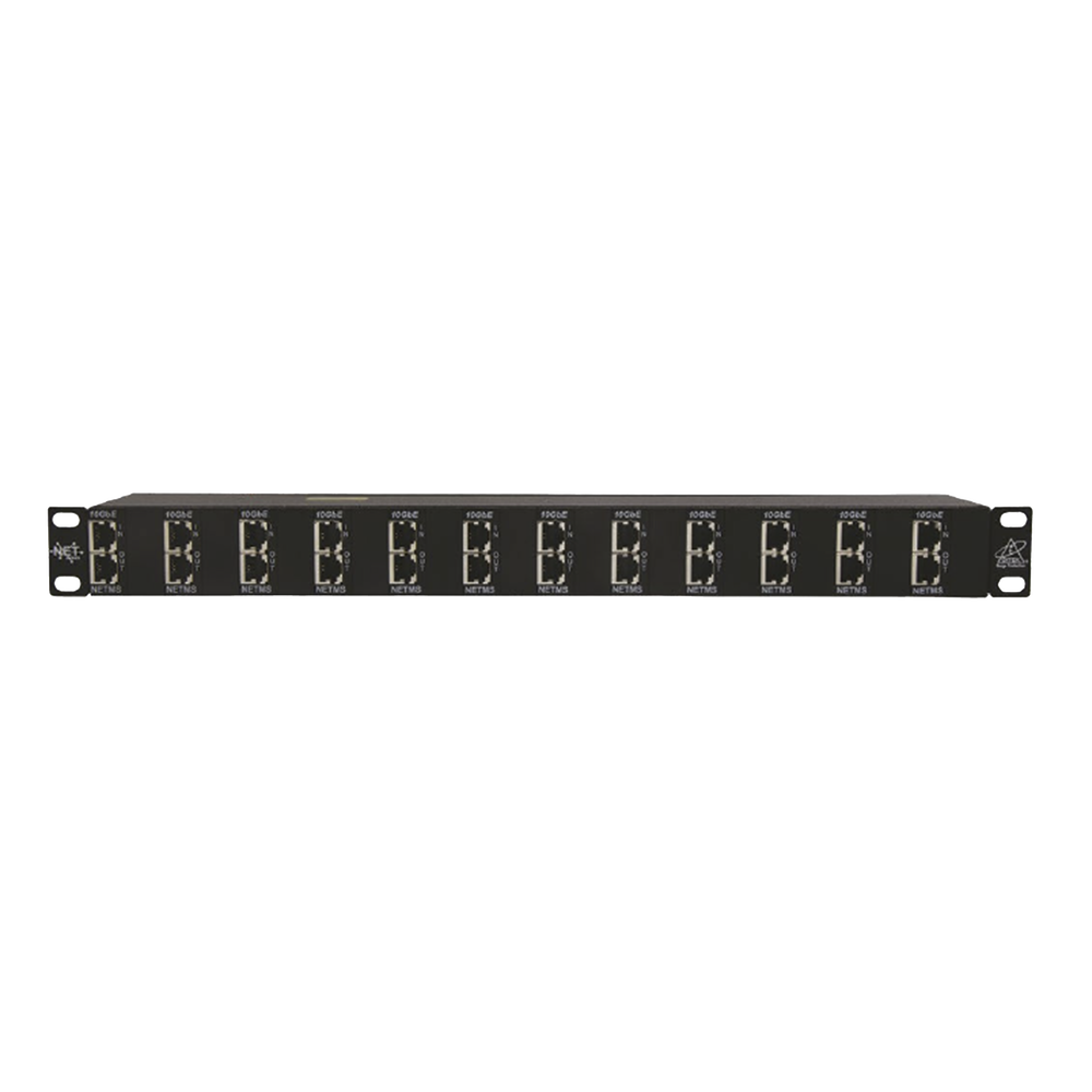 Protector Rack 12 Puertos / RJ45 / 10 GbE / PoE y PoE+ / CAT5e CAT6 CAT6A