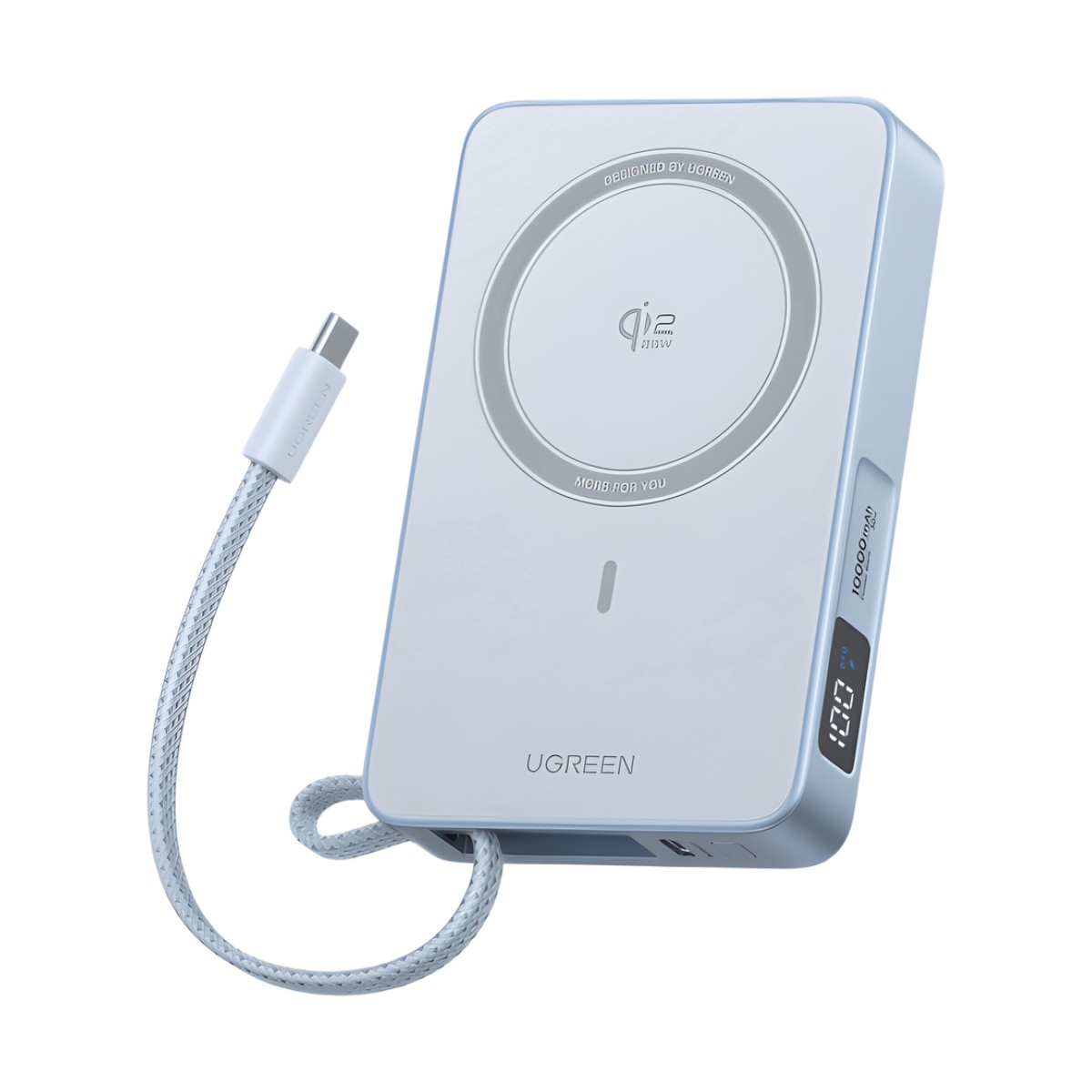Powerbank  Magnético Inalámbrico / 10000 mAh 36 Wh / 30W USB-C PD3.0/PPS/UFCS + Cable Integrado 60W / Carga Inalámbrica 25W Qi2.2 MPP / Magnético 8N / Pantalla LED / 254 g