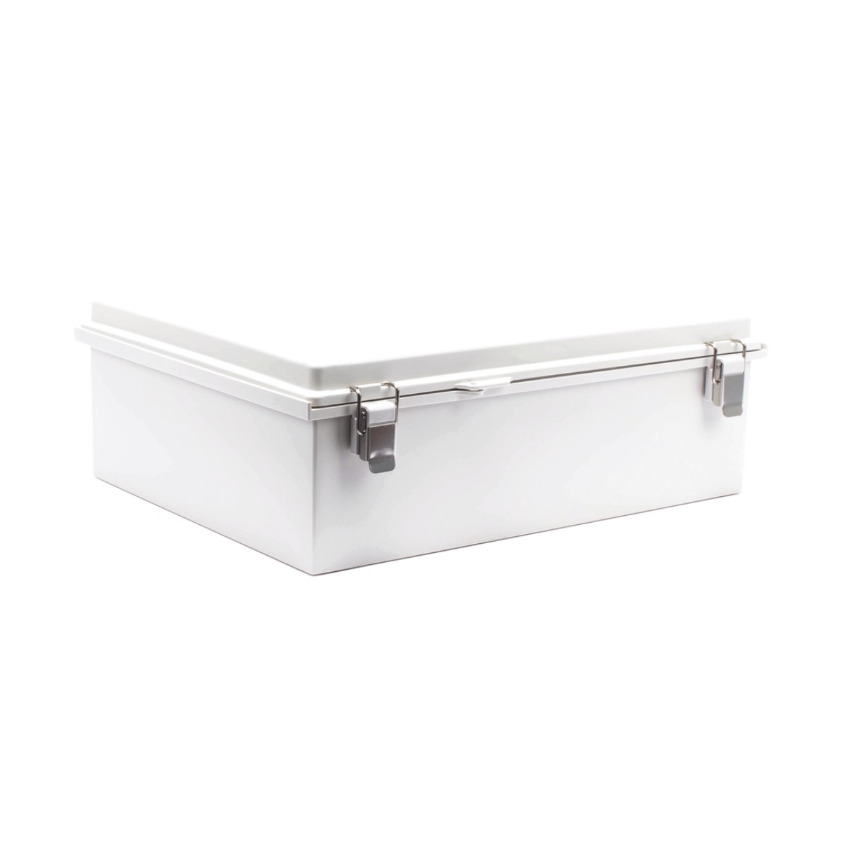 Gabinete de Plástico ABS, Uso en Intemperie IP66 (350 x 460 x 160 mm) Cierre por Broche Inoxidable y Permite Cerrado con Candado y Llave (Perno 5mm) No Incluido