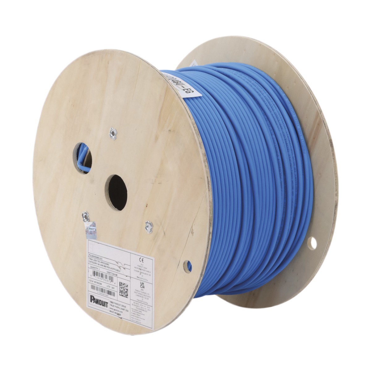 Bobina de Cable UTP de 4 Pares, Vari-MaTriX HD, Cat6A, 23 AWG, LSZH-3 (Libre de Gases Tóxicos), Color Azul, 305 Metros (1000 Pies)