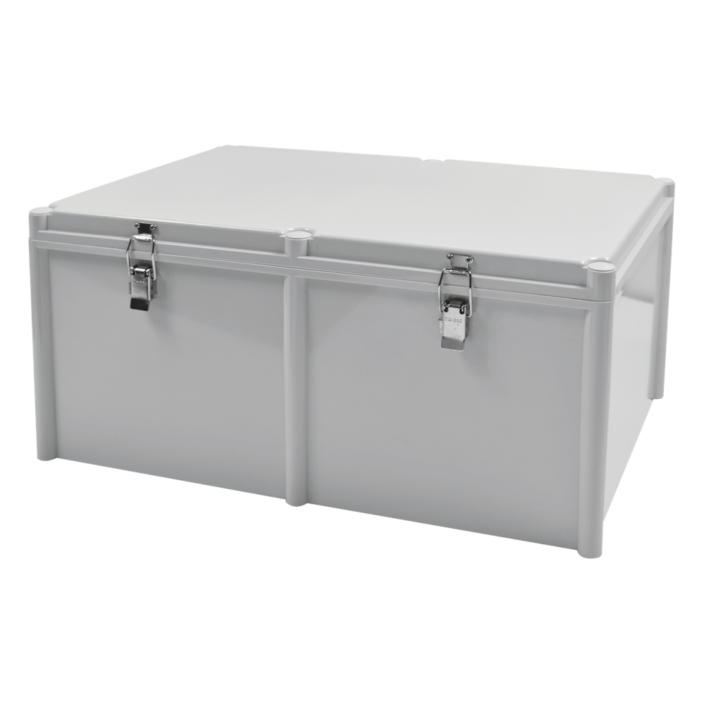 Gabinete Plástico para Exterior (IP65) de 560 X 380 x 265 mm Cierre por broche.