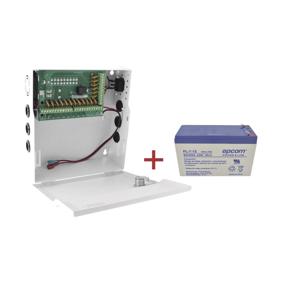 Kit / Fuente con 18 salidas / 20 Amperes totales / Ajuste de voltaje de 11-15 V / 20 A modelo PLK12DC20ABK / + Batería incluída LK712