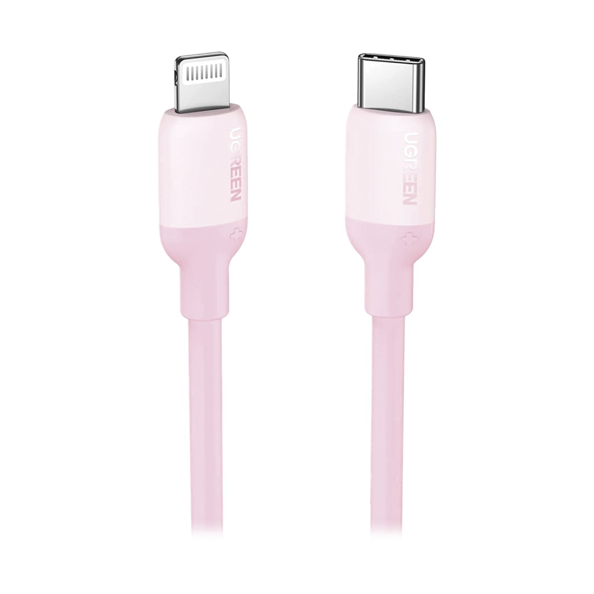 Cable USB-C a Lightning / Certificado MFi / 1 Metro / Adecuado para iPhone, iPad, iPod / Carga Rápida PD 20W /  Sincronización de Datos de hasta 480 Mbps / Goma de Silicona y  TPE. / Suave al Tacto / Color Pink