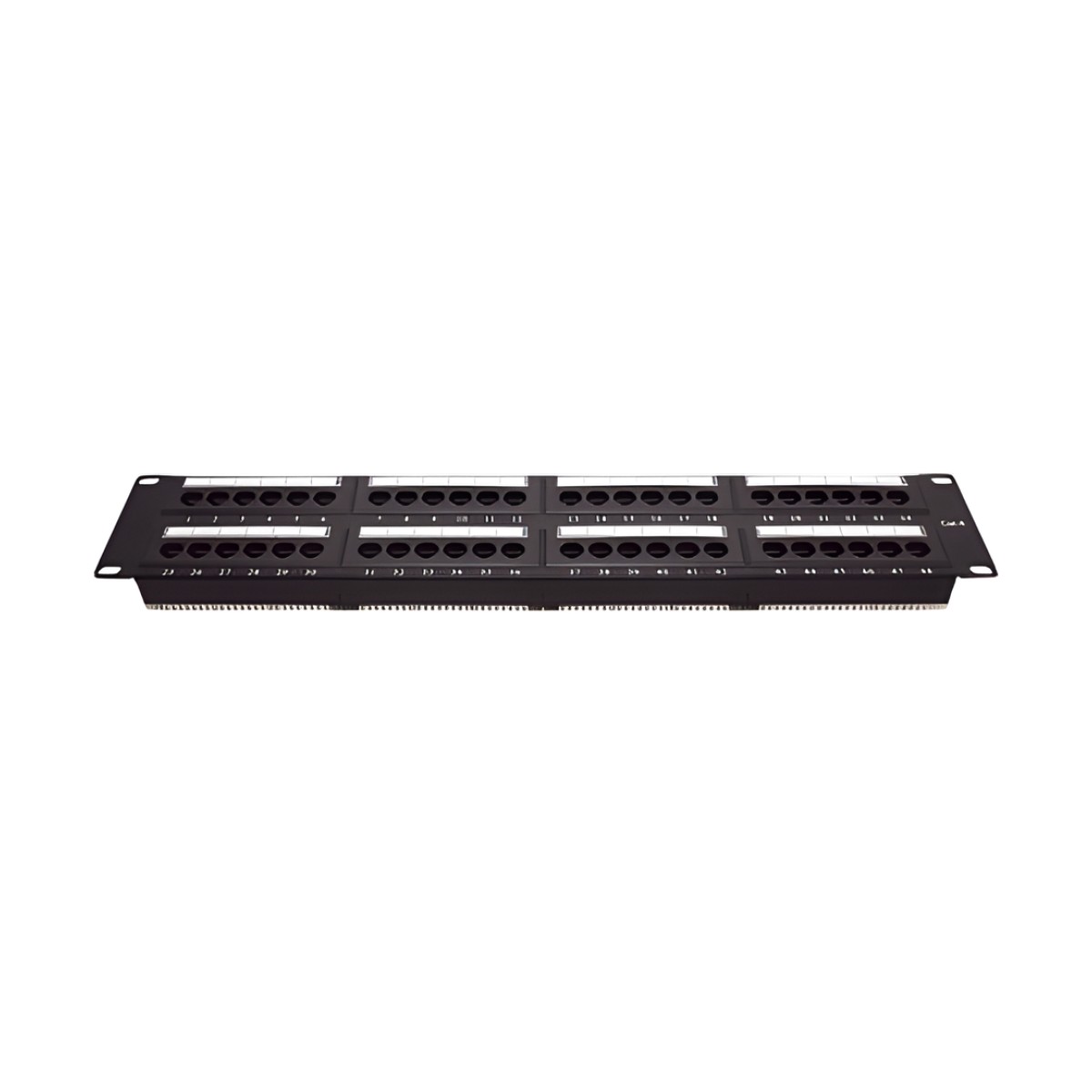 Panel de Parcheo de Impacto (110) UTP de 48 Puertos Cat6, 19 Pulgadas (48.26 cm), 2U, con Barra para Organizar Cable