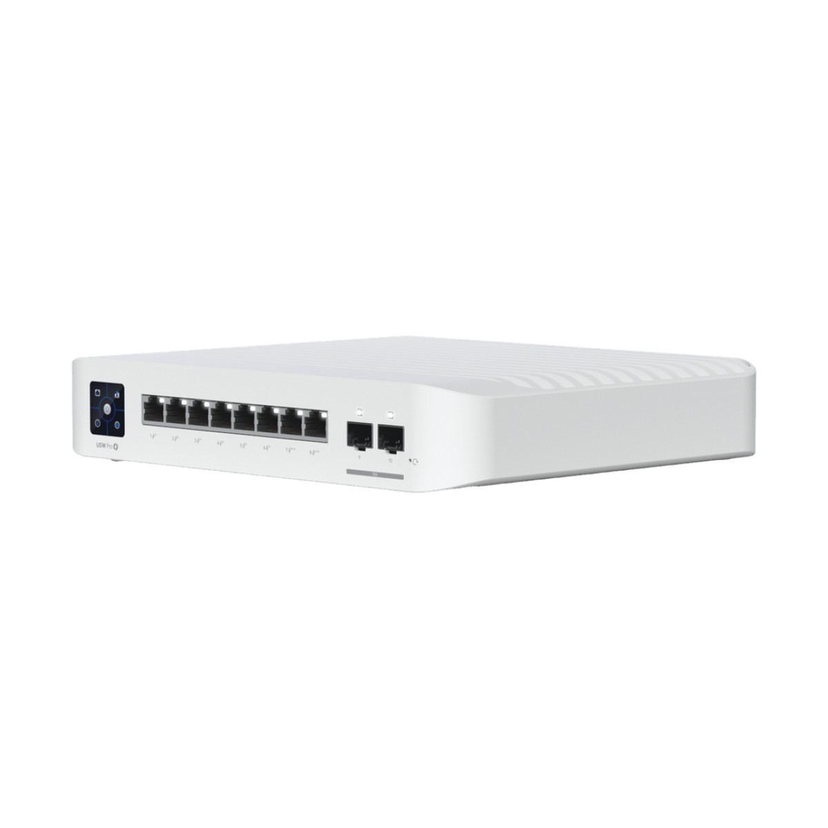 Switch UniFi Pro 8 PoE Administrable Capa 3, 8 puertos GbE / (6) puertos POE+ af/at y (2) puertos POE++ 802.3bt / (2) puertos SFP+ 10G / 120W de presupuesto POE