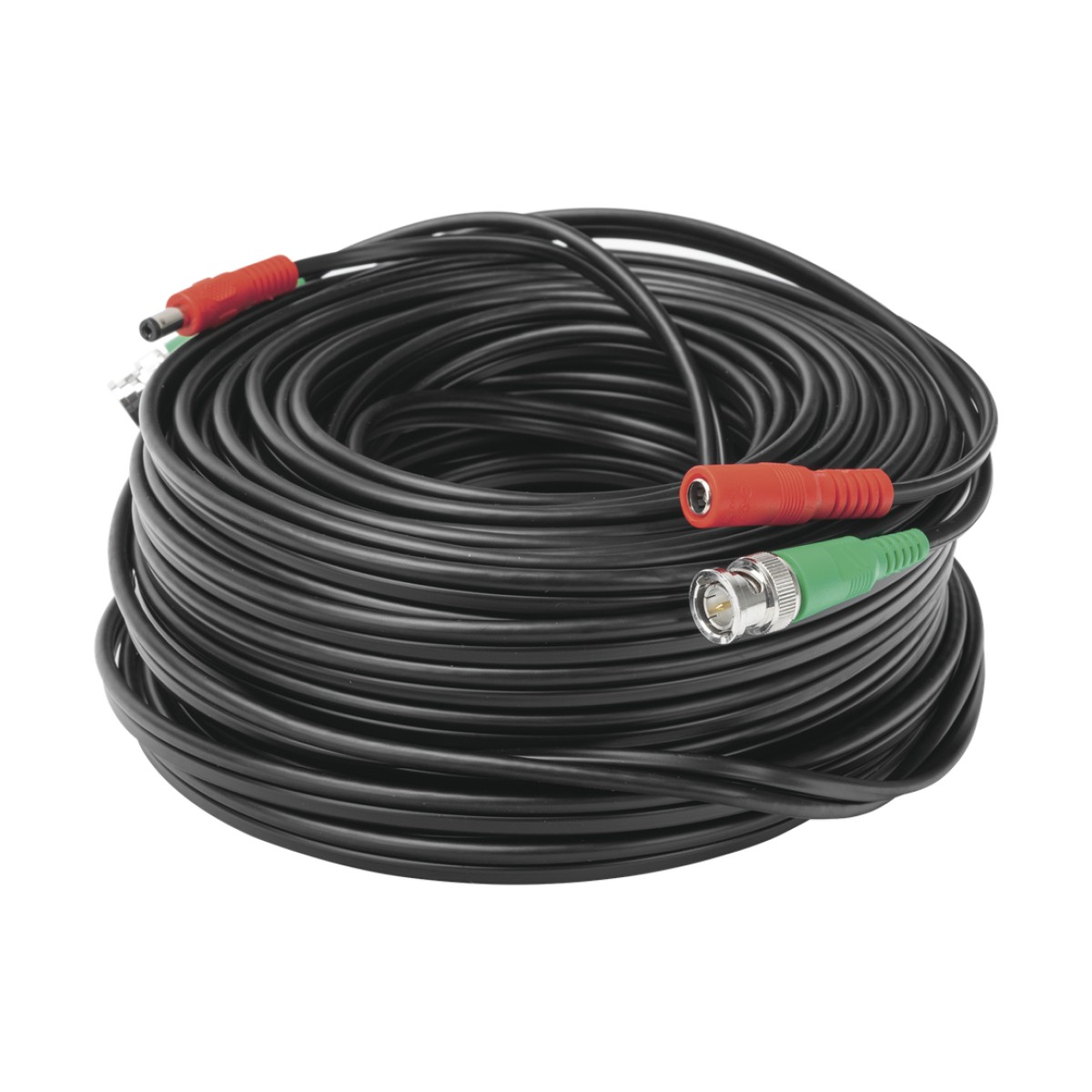 Cable Coaxial (BNC RG59) + Alimentación / SIAMES / 30 Metros (98.43 Pies) / 100% COBRE / Para Cámaras 4K / Uso Interior y Exterior