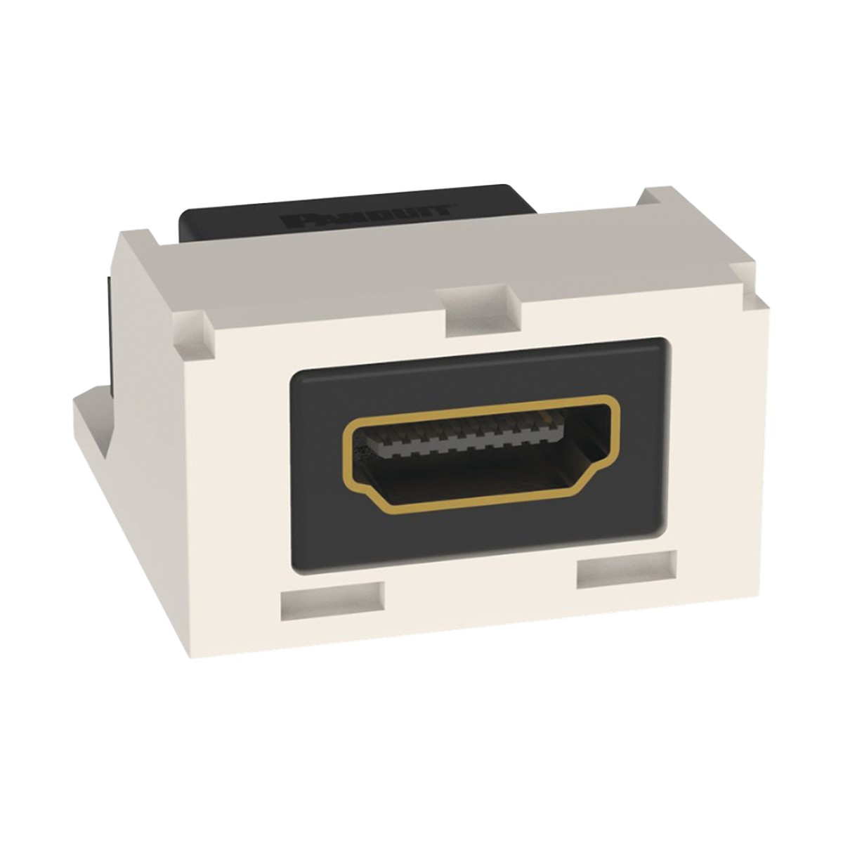 Módulo Acoplador HDMI 2.0, Hembra a Hembra Tipo-A, Categoría 2, Uso en 2 Puertos Mini-Com, Color Blanco Mate