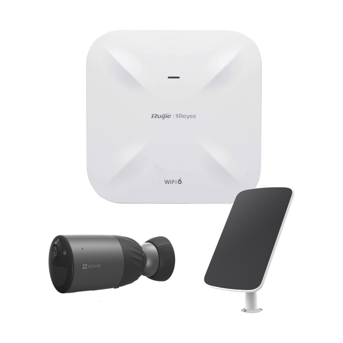 Kit de Cámaras Wi-Fi  con Access Point/ Incluye 1 Cámara de Batería  CS-BC1C / 1 Pane solar Mod. CS-CMT-SOLARPANEL-E / 1 Access Point RG-RAP6260(G)