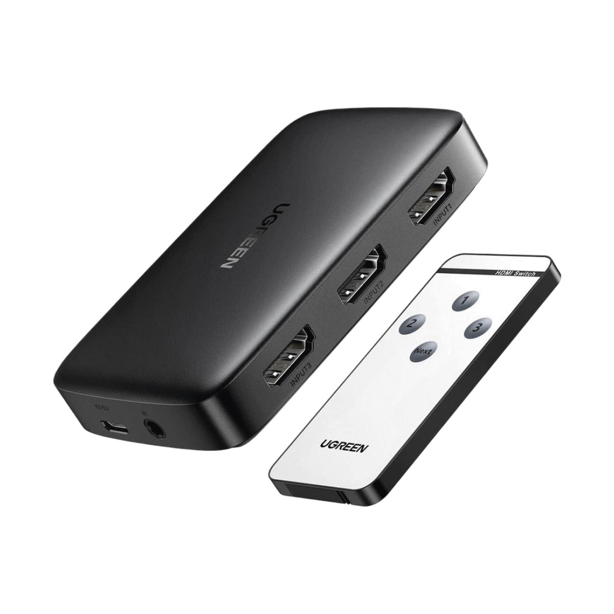 Conmutador HDMI (Switch) 4K@30Hz | 3 Entradas a 1 Salida | 3D | Transmisión Estable | Incluye Control Remoto | Receptor de Infrarrojos | Indicador LED | Chip Inteligente | Incluye Cable Micro USB para Alimentación.