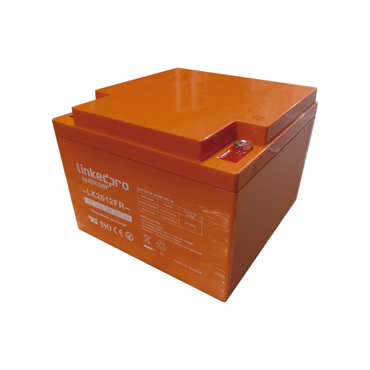 Batería de respaldo 12 V|  26 Ah | AGM | Certificada UL94-V0 Retardante a la Flama | Especial para Seguridad Electrónica | UPS | Sistemas de Emergencia | Vida útil 5 años | Terminales T1