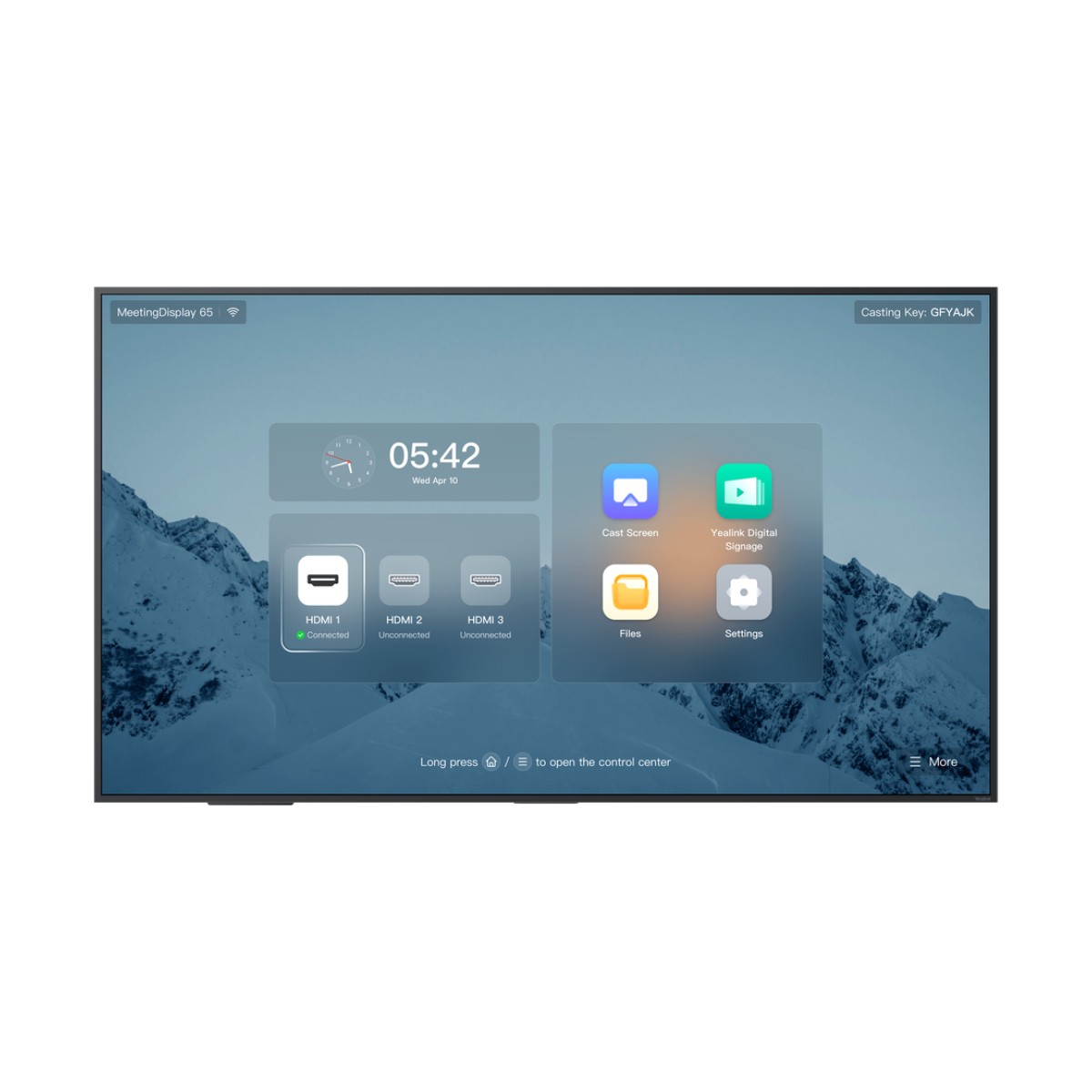 Pantalla Profesional Yealink de 65" MD-65 para Salas de Juntas, con Integración a MeetingBars y Control Inteligente