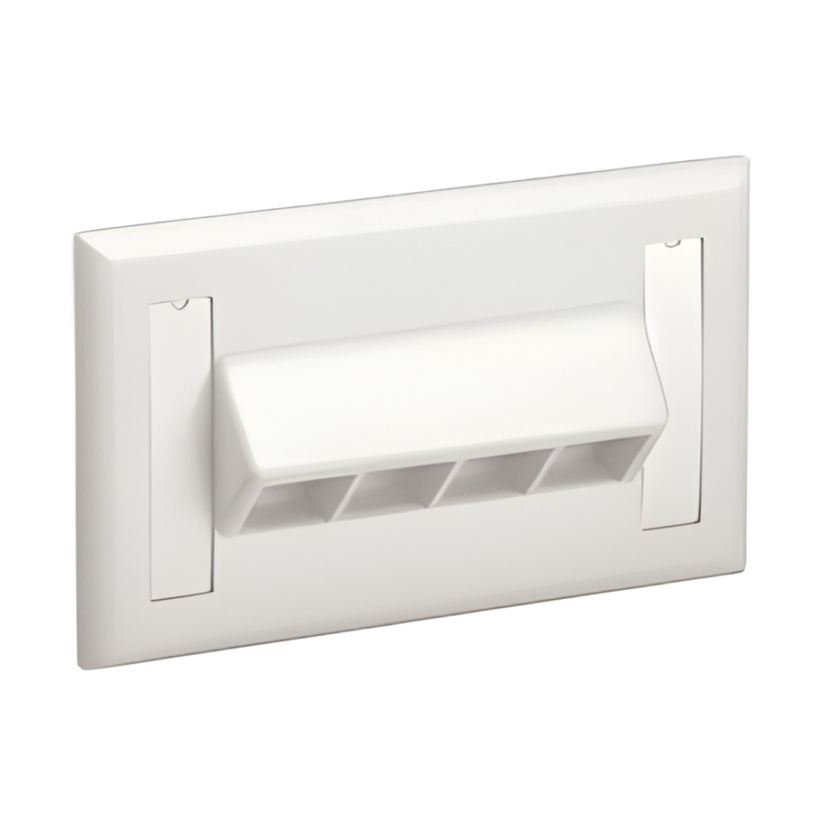 Placa de Pared Horizontal, Salida Para 4 Puertos Keystone, Con Espacios Para Etiquetas, Color Blanco Mate