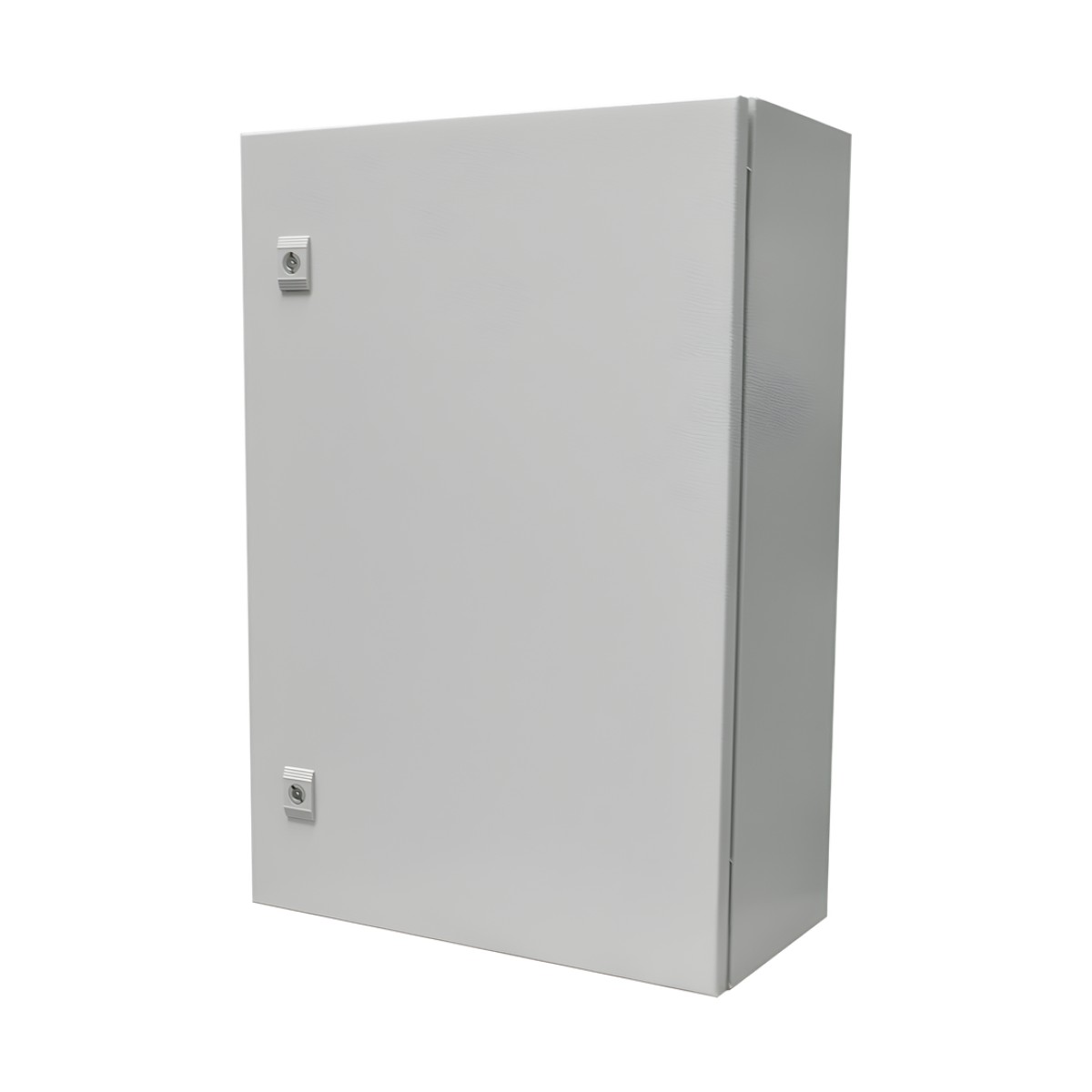 Gabinete de Acero IP66 Uso en Intemperie (500 x 700 x 250 mm) con Placa Trasera Interior Metálica y Compuerta Inferior Atornillable (Incluye Chapa y Llave T).