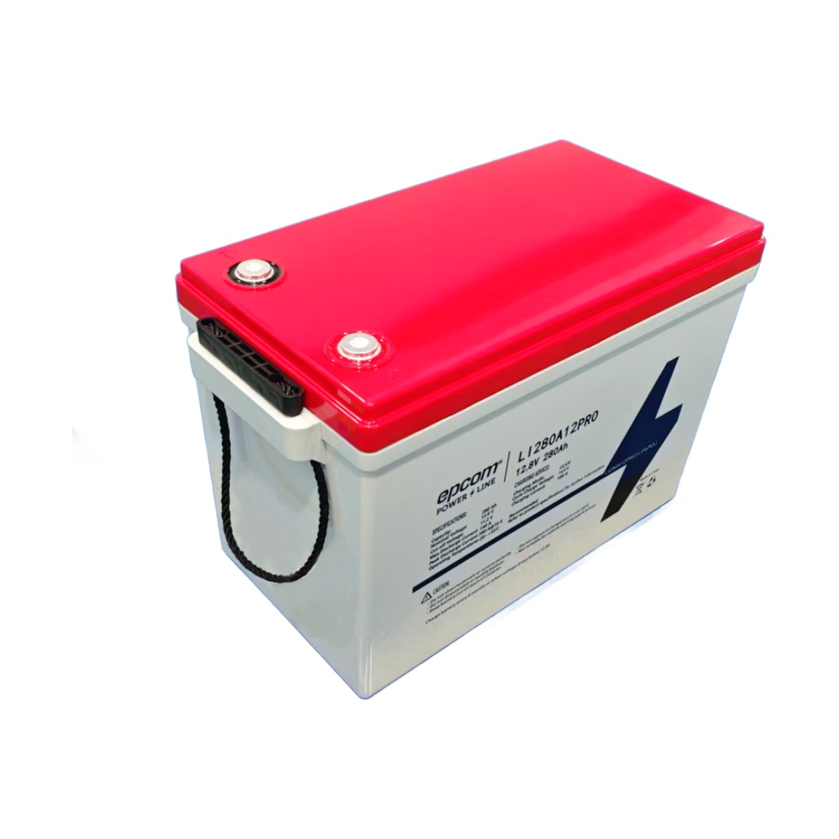 Batería de Litio LiFePO4 Ciclo Profundo / 12.8 Vcc / 280 Ah / 3.58 kWh / 6000 Ciclos / Descarga 140 A / Carga 100 A / BMS con Corte a 11.2 Vcc / Solar y Marina