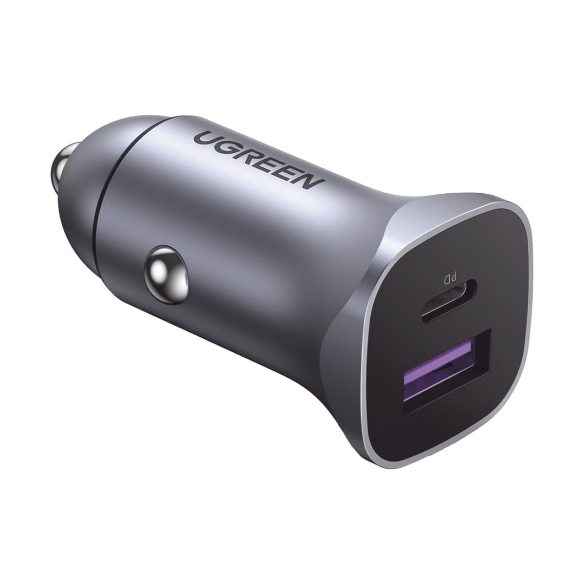 Cargador de Auto 30W | 2 Puertos USB-A y USB-C | Carga Rápida | Compatible con Vehículos de 12 y 24 VCD | PD3.0, QC4.0, SCP, PPS | Indicador Led | Diseño Compacto | Chip Inteligente | Caja de Aluminio