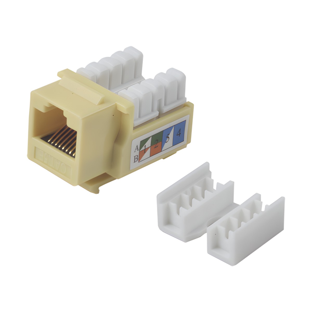 Módulo Jack Keystone Cat5e con Terminación 110 (Punchdown) para Faceplate - Color Amarillo