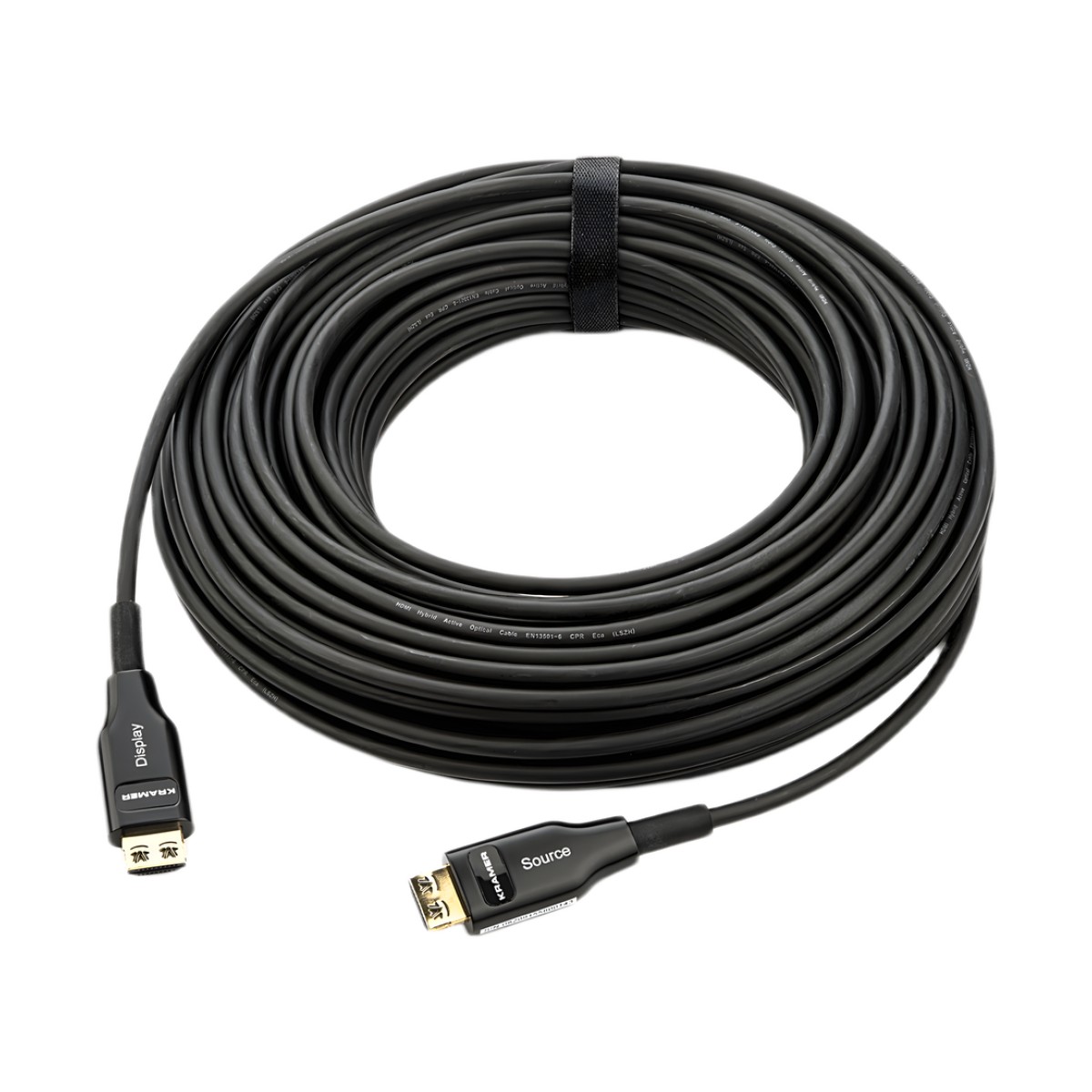 Cable Optico HDMI Híbrido | 4K@60Hz 18 Gbps | 30 m | Fibra OM3 + Cobre | LSHF | Bañado Oro 24K | HDCP 2.2 | HDR | ARC | CEC