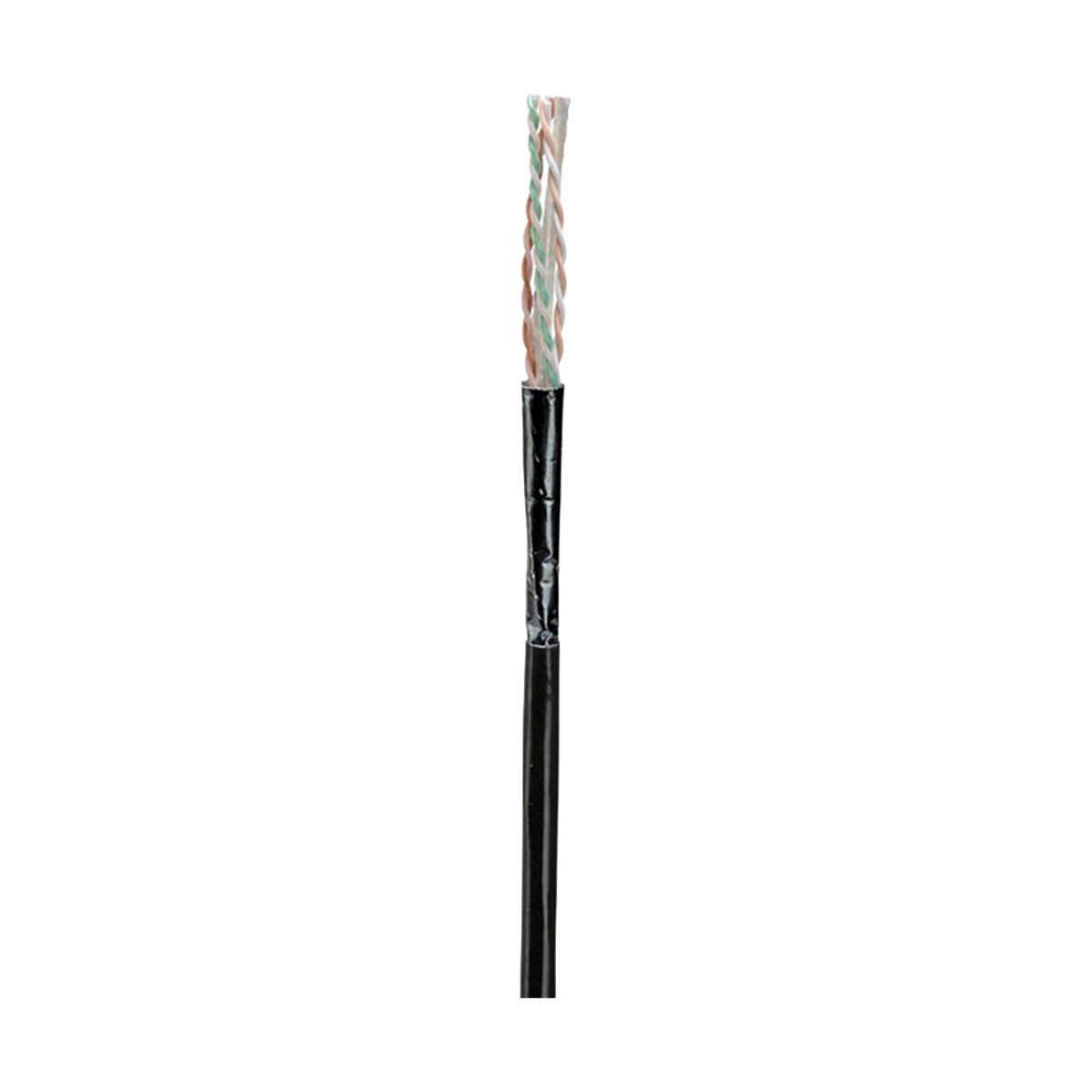 Bobina de Cable UTP de 4 Pares, Con Aislamiento de Fluoropolímero, Cat6A (23 AWG), Uso Interior/Exterior Para Entorno Ambiental de Altas Temperaturas (Hasta 125°C), CMP (Plenum), Color Negro, 305 Metros (1000 Pies)