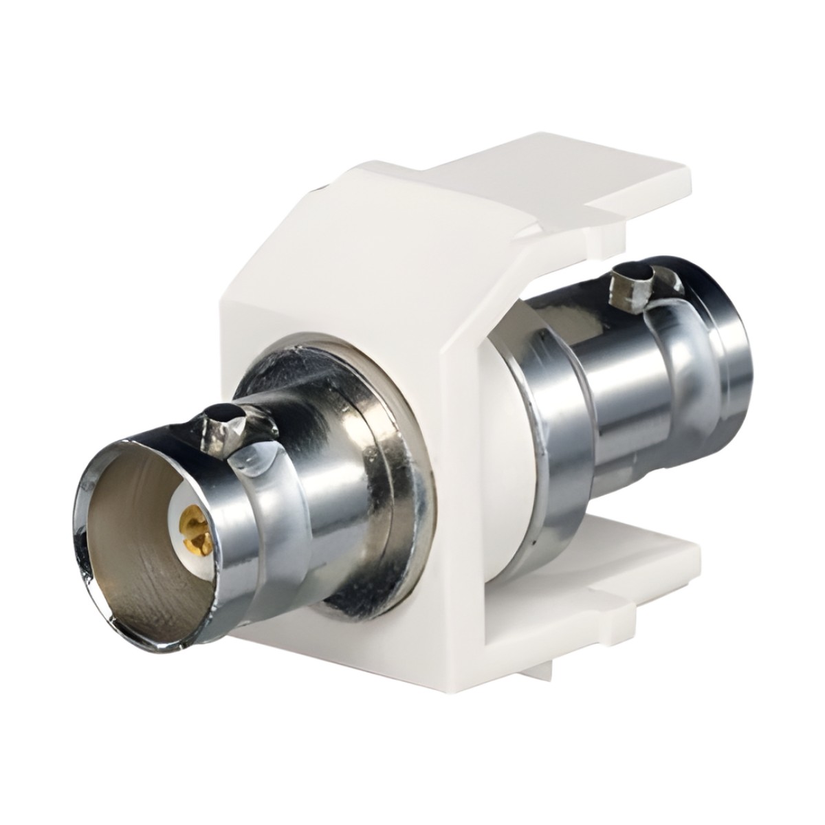 Módulo Acoplador Coaxial Tipo BNC, Keystone, de 50 Ohms, Color Blanco