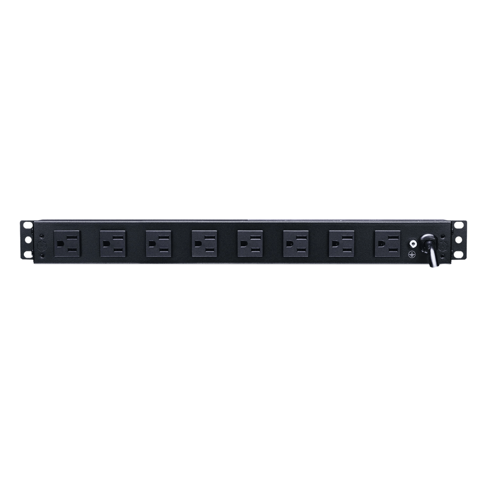 PDU Básico de Montaje en Rack, Con 10 Salidas NEMA 5-15R y Protección Contra Sobretensiones,  Enchufe de Entrada NEMA 5-15P, de 19in, 1UR, 15 Amp, 120 Vca