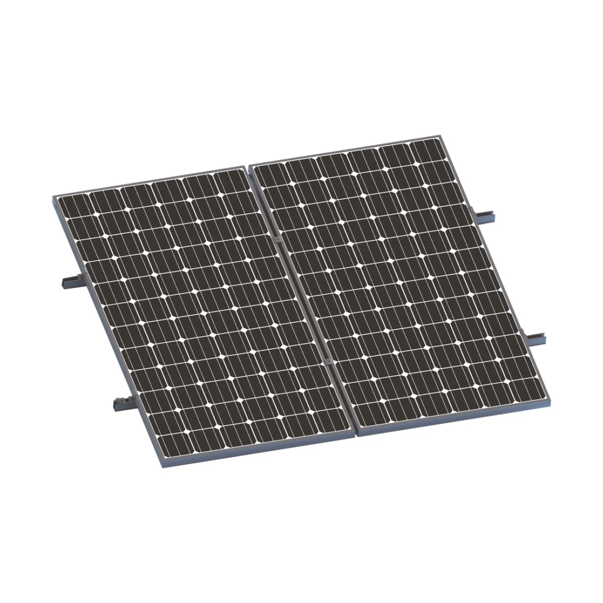 Kit De Minirieles Para Panel Solar Arreglo 1X2 Para Instalación Plano En Lámina