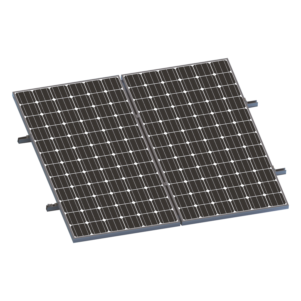 Kit De Minirieles Para Panel Solar Arreglo 1X2 Para Instalación Plano En Lámina