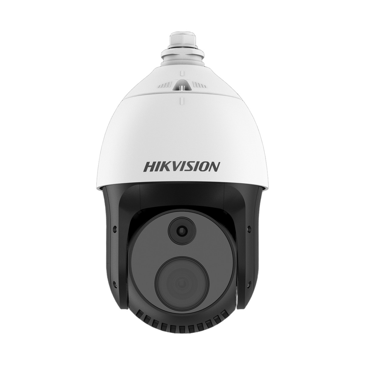 PTZ Térmica Dual / Lente Térmico 256 X 192 (10 mm)  + Lente Óptico 4 MP (32X Zoom) / Detección de Temperatura e Incendios / VCA / Rango -20°C a 150°C / 100 Mts IR / IP66 / Hi-PoE