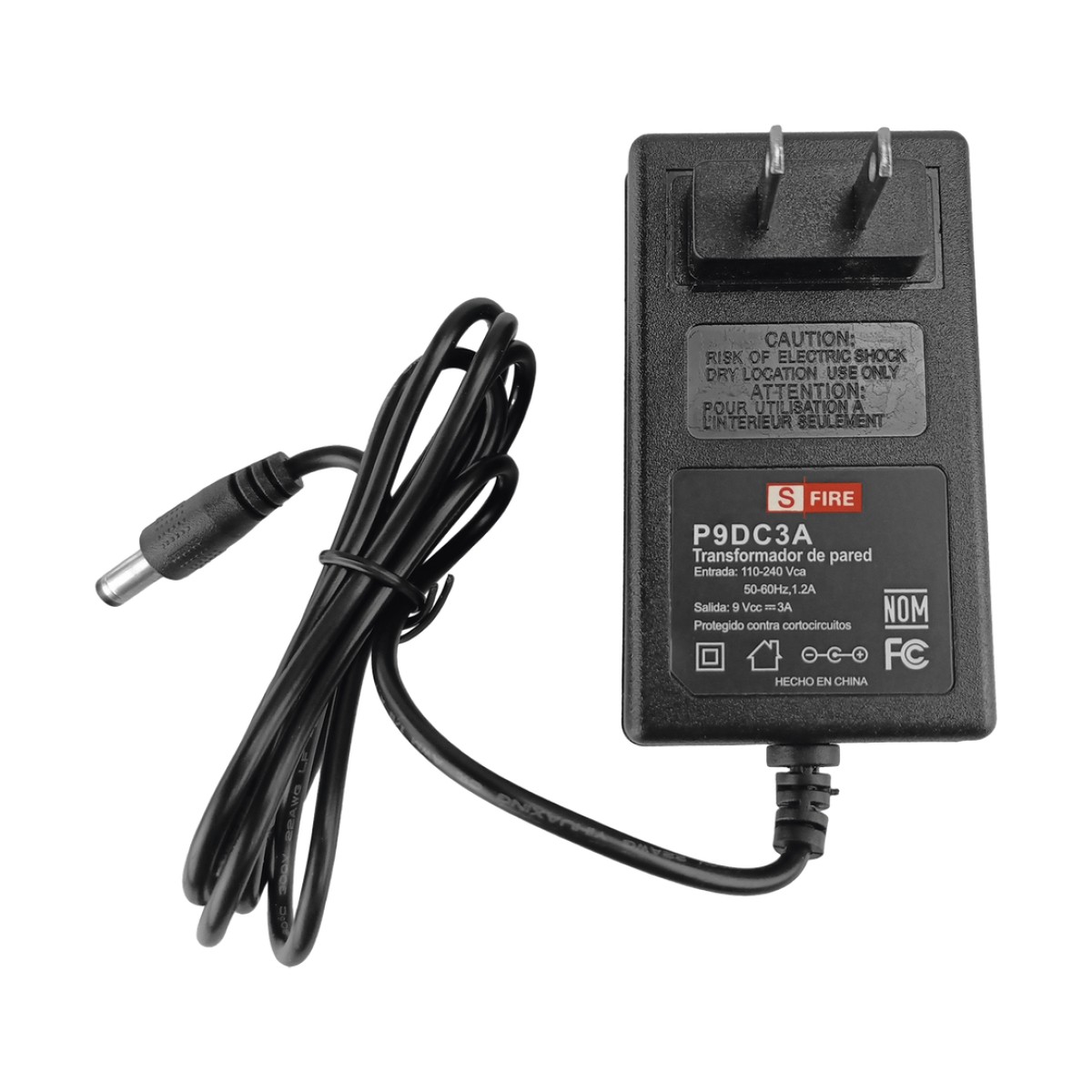 9 Vcc / 3 A / Fuente de poder / Voltaje de Entrada de 100-240 Vca / Para Usos Múltiples / Video Vigilancia, Acceso, Asistencia, Alarmas, Etc.