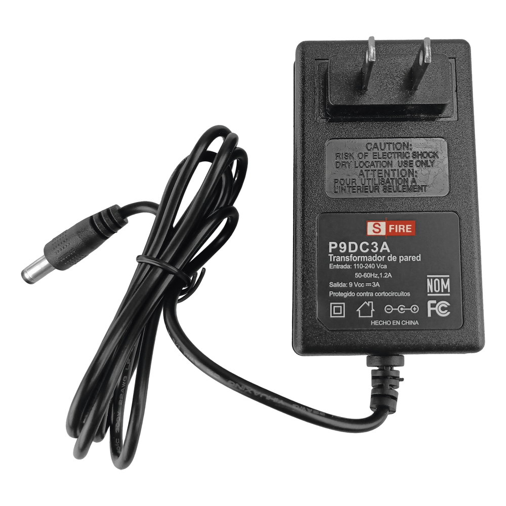 9 Vcc / 3 A / Fuente de poder / Voltaje de Entrada de 100-240 Vca / Para Usos Múltiples / Video Vigilancia, Acceso, Asistencia, Alarmas, Etc.