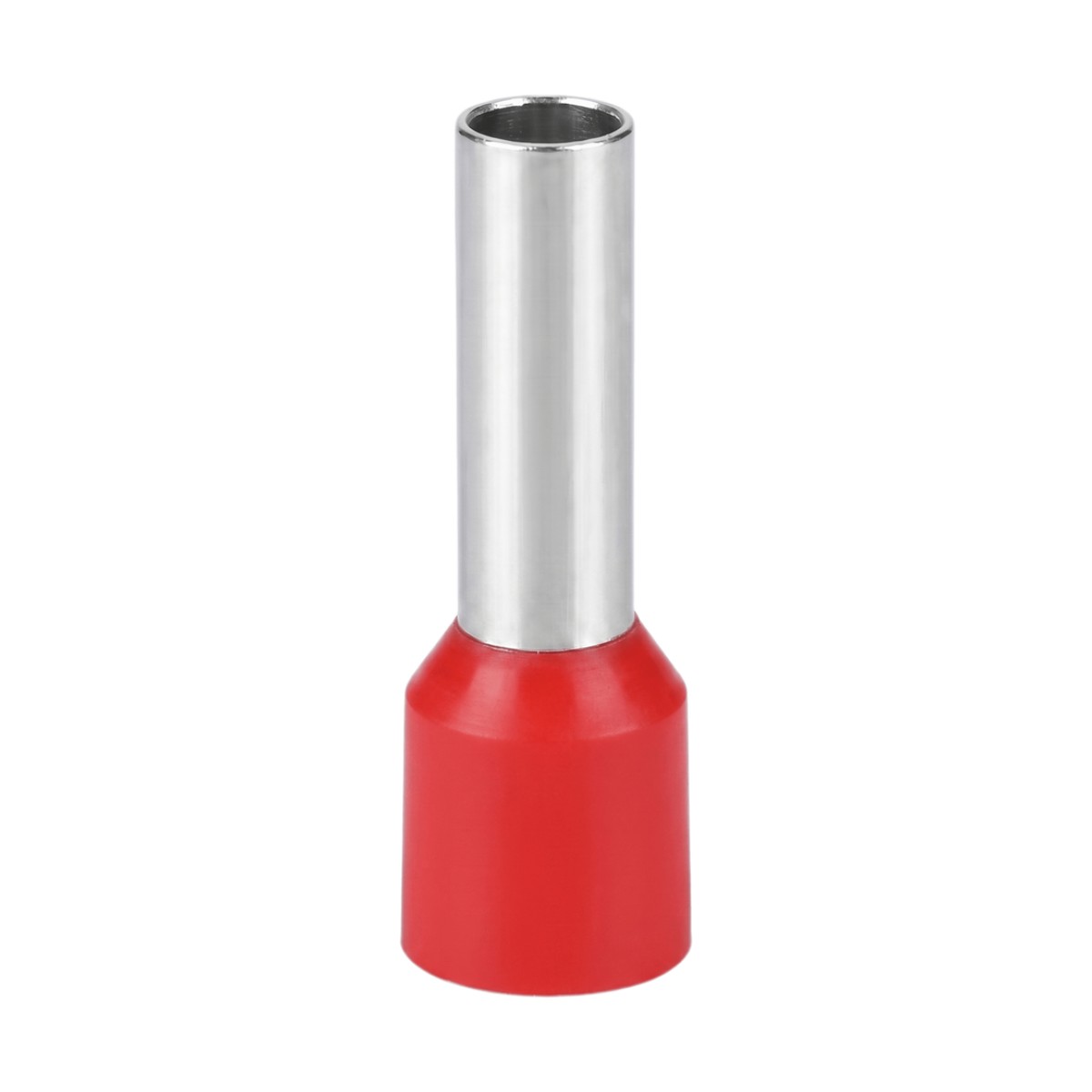 Conector Ferrule | 6AWG | 10mm²  | Conductor Latón Estañado  | Aislamiento PVC Rojo | 25 Piezas por Bolsa