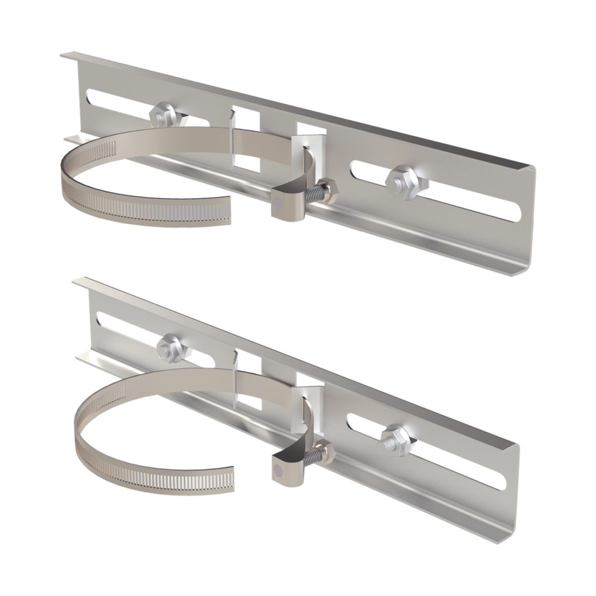 Montaje de Metal Galvanizado para Poste Universal para Gabinetes de Ancho Hasta 30 cm.