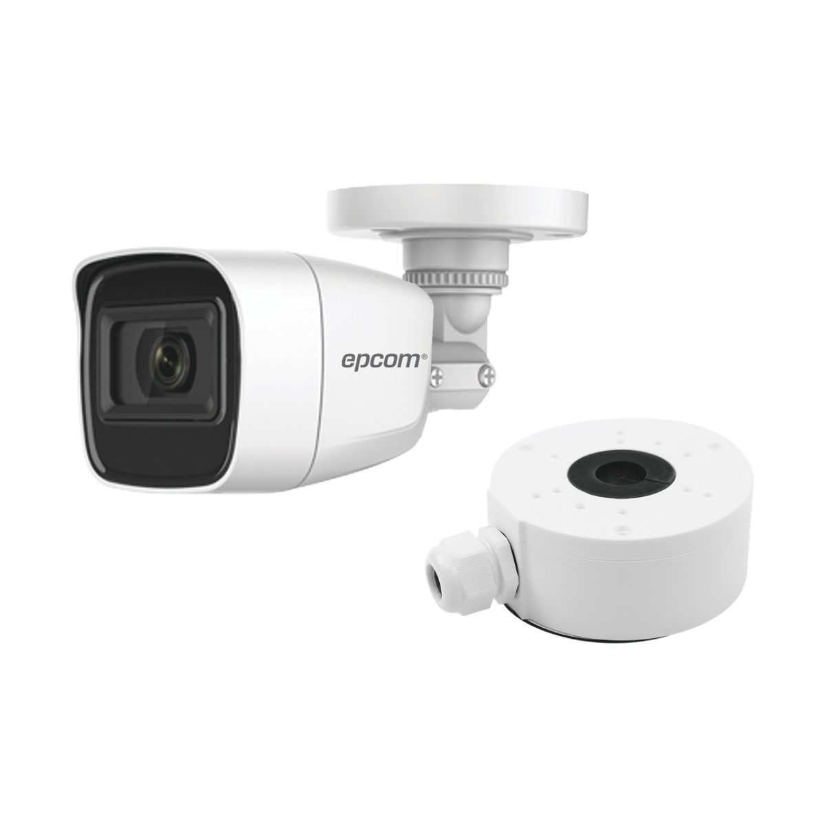 KIT DE CÁMARA + MONTAJE / Cámara Bala TURBOHD 2 Megapixel (1080p) / Gran Angular 106° / Lente 2.8 mm / 25 mts IR EXIR / Exterior IP66 / 4 Tecnologías / dWDR