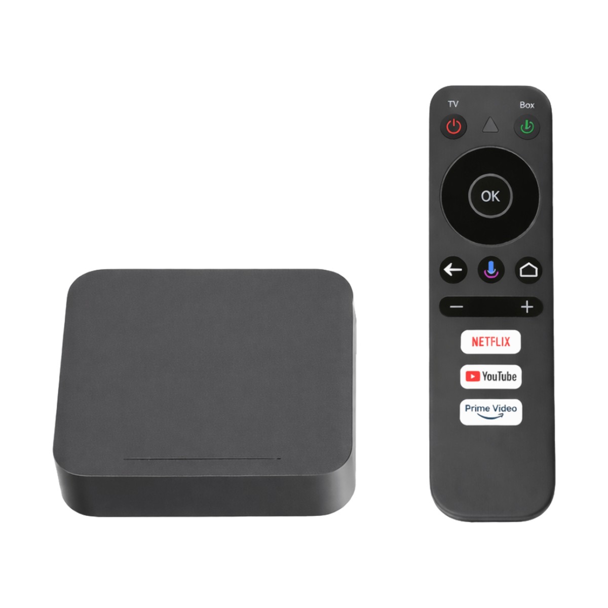 STB 4K Android con Google TV / Alto Rendimiento / Conexión Wi-Fi y por Cable / Control Remoto Bluetooth / Salida HDMI / APP Hik Connect Pre-instalada / Software de Gestion para ISPs/ Para modo desarrollador leer la nota en la descripcion