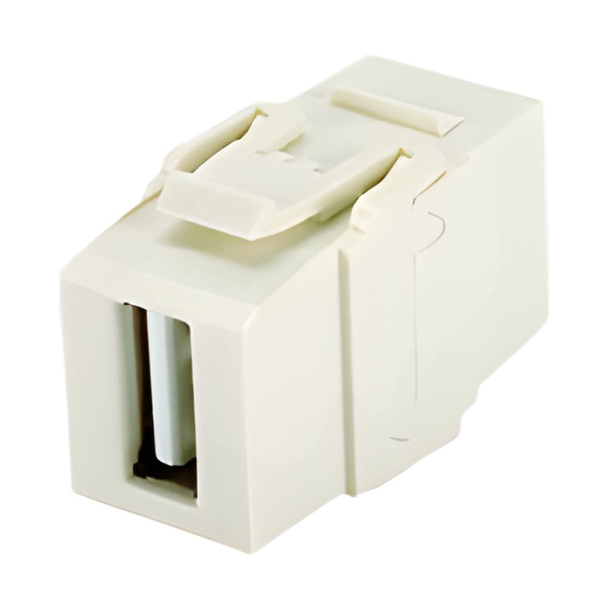Módulo Acoplador USB 2.0, Hembra a Hembra, Tipo Keystone, Color Blanco Mate