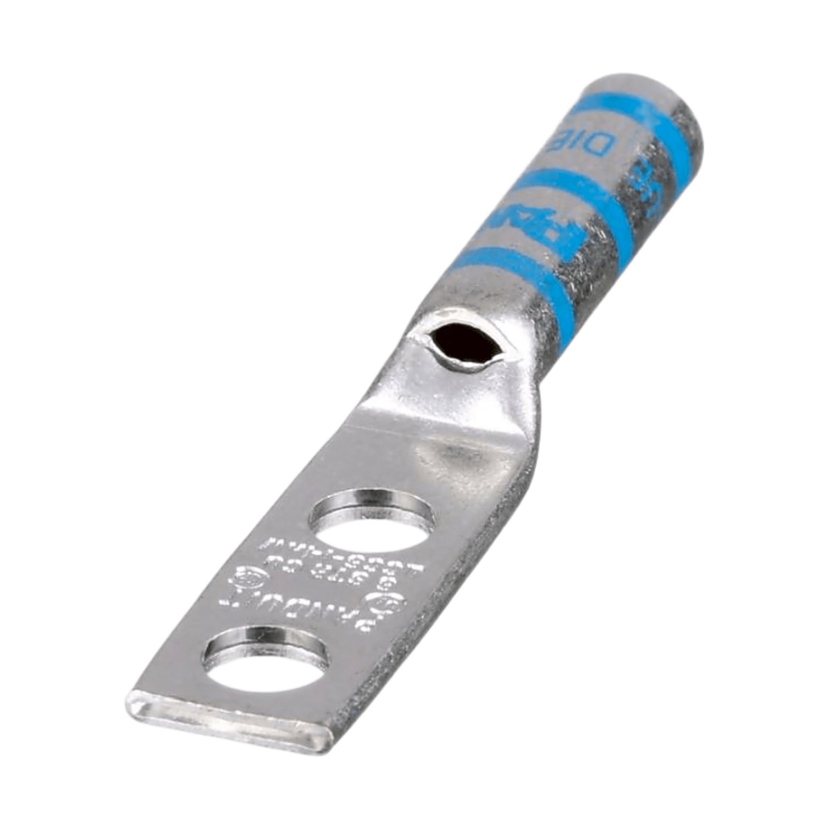 Zapata de compresión LCC6-14AW-L para cal. 6 Awg, Doble barreno para tornillo prisionero de 1/4, Espaciado de orificio 16mm, 1 Pz