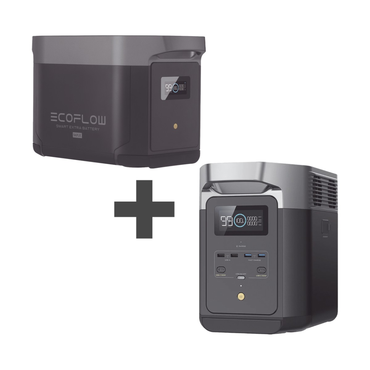 Kit de Estación de Energía Portátil 2048Wh + Batería Externa 2048Wh (4096Wh Totales)