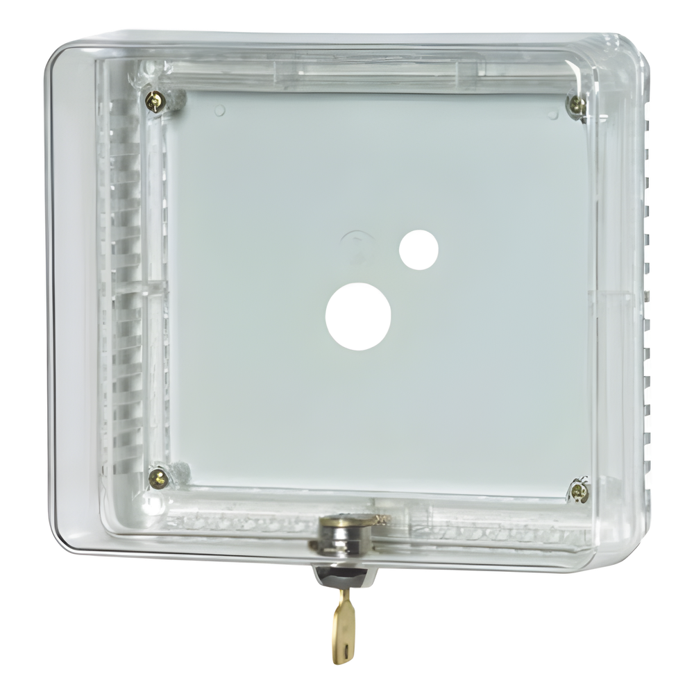 Guarda antimanipulación para termostato de pared, cubierta transparente, tamaño mediano, montaje vertical u horizontal con cerradura de llave