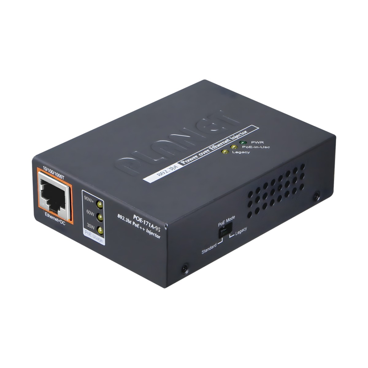 Inyector PoE 802.3af/at/bt , Hasta 95 Watts, Puerto Gigabit con Fuente Externa
