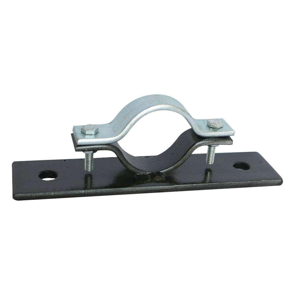 Abrazadera Doble Omega, fabricada en Acero para instalación de mástil de 2" en muros verticales