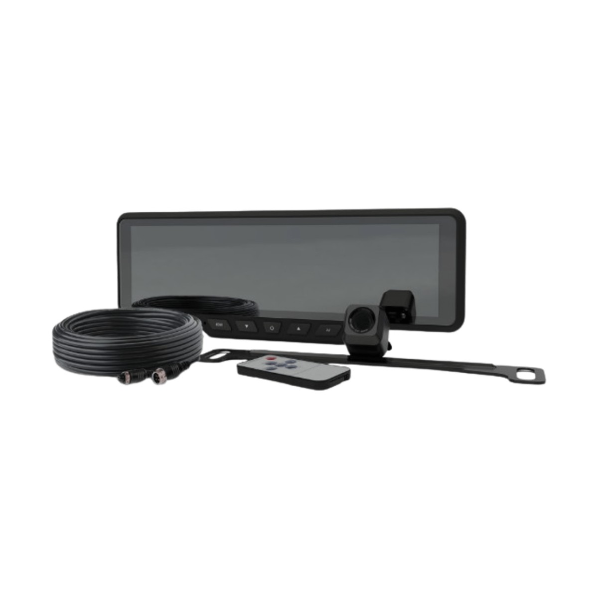 Sistema alambrico de reversa con camara y monitor de 9 pulgadas, Incluye cámara para placa de 170°