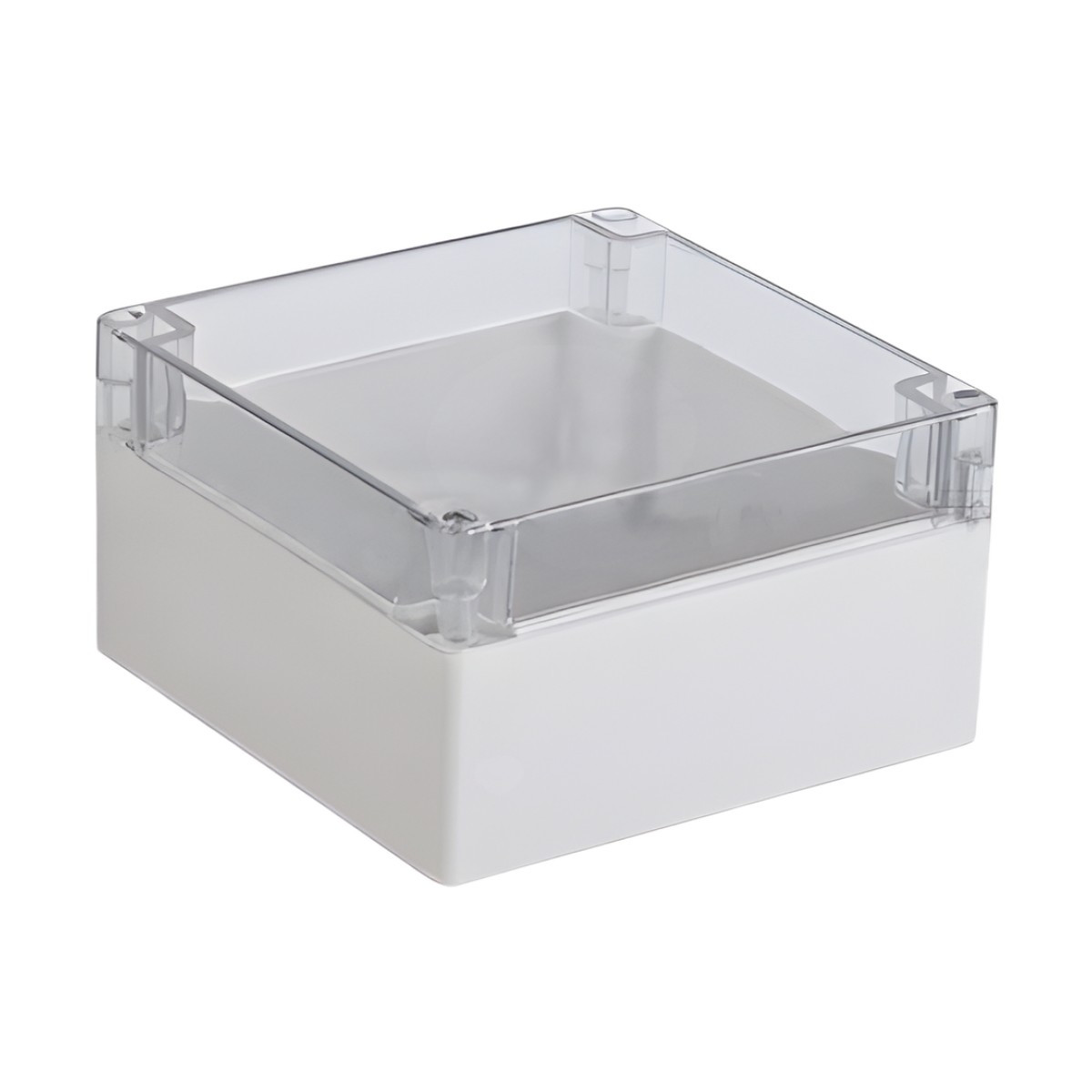Gabinete Plástico para Exterior (IP65) de 160 x 160 x 90 mm Cierre por Tornillos Tapa Transparente.