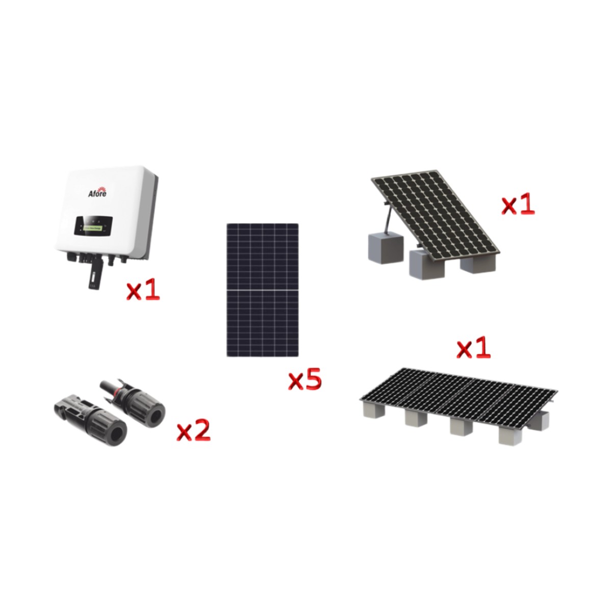 Kit Solar Interconexion  / 3kW  220Vca / Inversor AFORE / Montaje Incluido