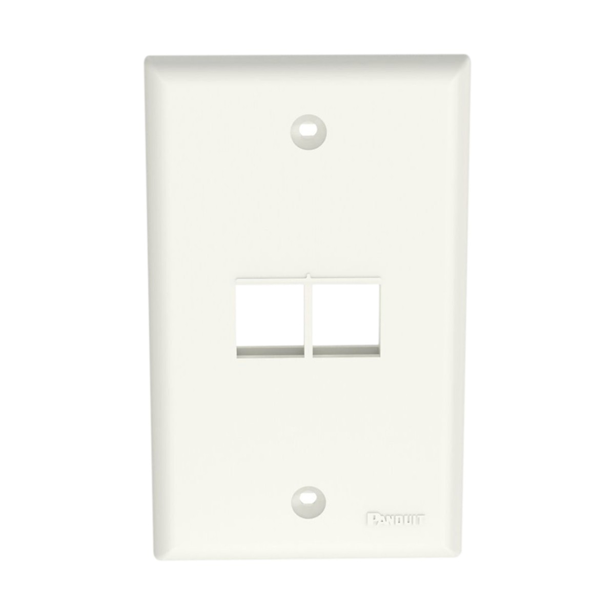 Placa de Pared Vertical, Salida Para 2 Puertos Keystone, Color Blanco Mate