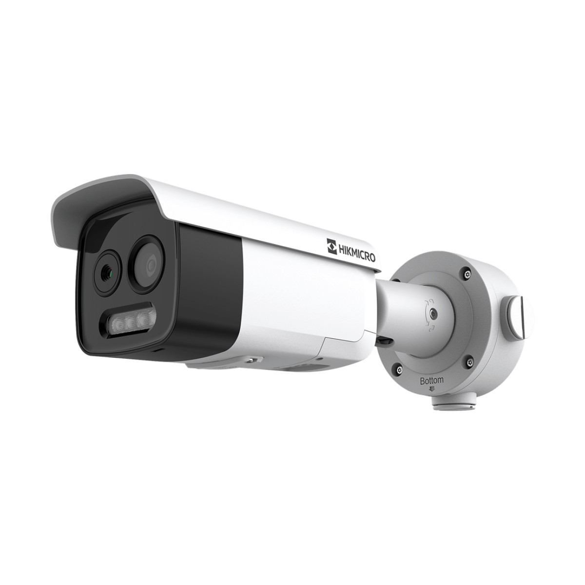 HIKMICRO Cámara Bala Dual Térmica y Óptica/ 5MP Óptica + 256×192 Térmica / IA para Detección Humana 84m y Vehicular 210m / Alarma por Temperatura -20°C a 150°C / Detección de Fuego y Fu