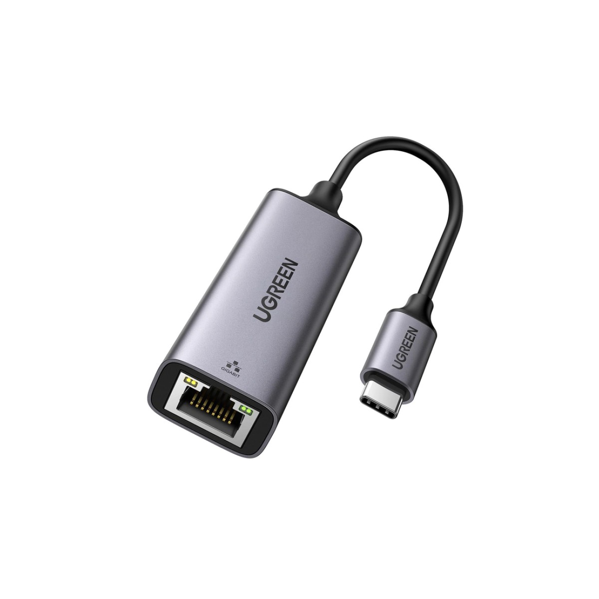 Adaptador de Red USB-C 3.1 (5 Gbps) a RJ45 | Thunderbolt 3 | Admite 10/100/1000 Mbps |  Chip Inteligente | Amplia Compatibilidad | Caja de Aluminio | Longitud del cable 10 cm.
