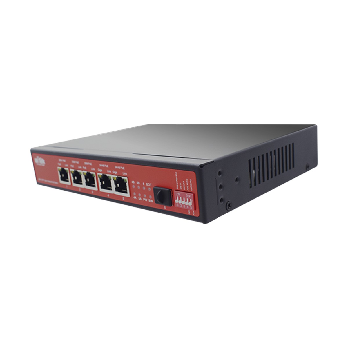 Controlador Solar de 15A con Switch PoE / 1 Puerto Gigabit PoE 802.3 bt / 2 Puertos PoE 802.3 af/at / 2 Puertos PoE Pasivo 24/48 Vcc / 1 Puerto SFP / No administrable