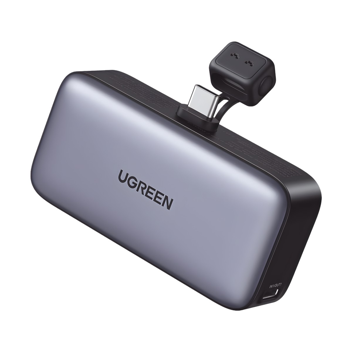 Power Bank 5000mAh | Conector USB-C Incorporado | 22.5W  | Carga Rápida | Soporte Integrado | Pantalla Led | Compacto  y Portatil | Compatible con iPhone 16 15 iPad Pro Galaxy Pixel..