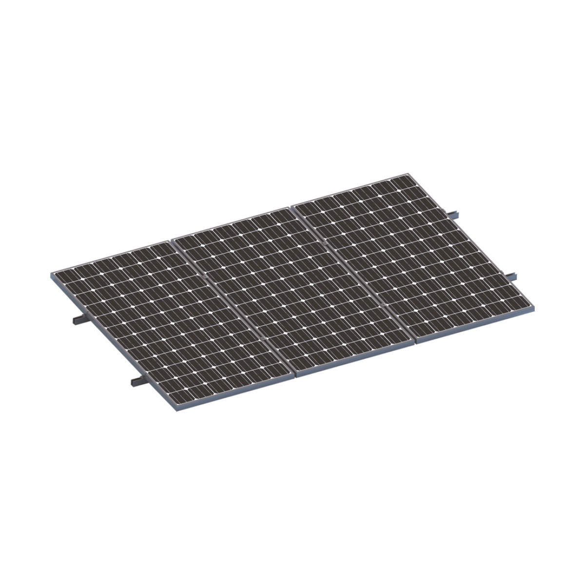 Kit De Minirieles Para Panel Solar Arreglo 1X3  Para Instalación Plano En Lámina