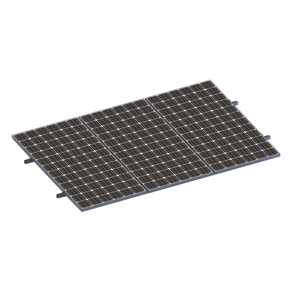 Kit De Minirieles Para Panel Solar Arreglo 1X3  Para Instalación Plano En Lámina