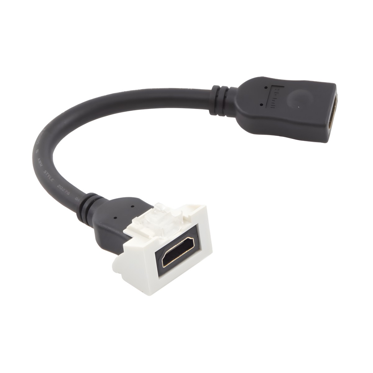 Adaptador HDMI con Pigtail Hembra-Hembra, Para Vídeo 720, 1080p, 4K UHD Compatible con Faceplates MAX Siemon de 2 Salidas, Color Blanco